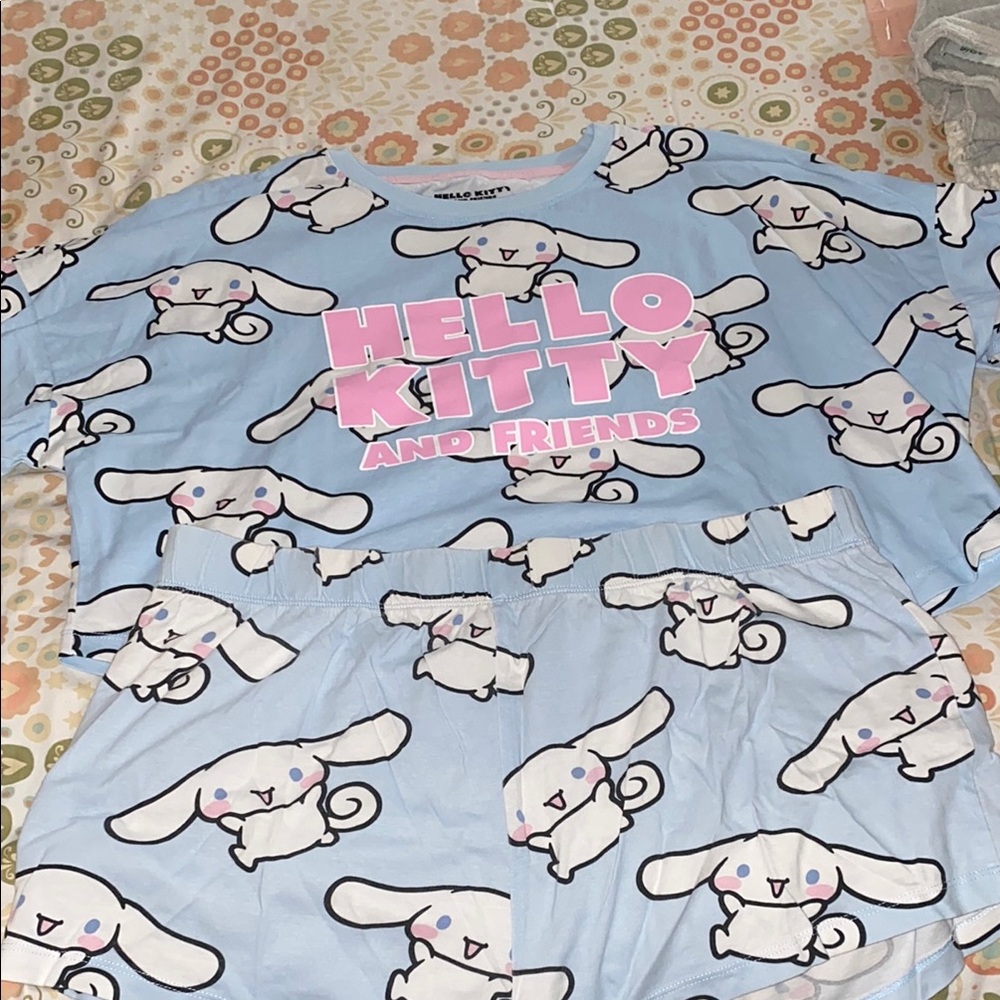 Hello Kitty Blue Pajama Set with Whimsical Design